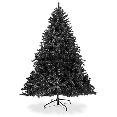 Product Cover Best Choice Products 6ft Artificial Full Christmas Tree Seasonal Holiday Decoration w/ 1,477 Branch Tips, Foldable Stand - Black