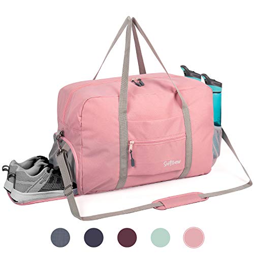 Product Cover Sports Gym Bag with Wet Pocket & Shoes Compartment, Travel Duffel Bag for Men and Women Lightweight, Pink