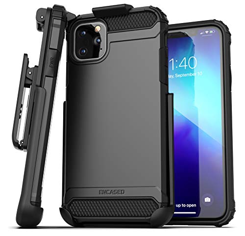 Product Cover Encased iPhone 11 Pro Max Belt Clip Holster Case (2019 Scorpio Armor) Heavy Duty Rugged Protective Cover with Holder (Black)