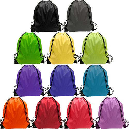 Product Cover Drawstring Backpack Bags Bulk 24 Pieces Nylon Drawstring Bag Sring Backpack Bags Sport Gym Sack Drawstring Backpack Bag 12 Color Drawstring Backpacks