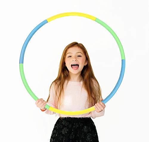 Product Cover Beakabao Kids Plastic and Foam Hoola Hoop Set (6 Parts), Weight and Size Adjustable Detachable Sports Toys, Suitable for Fitness, Gymnastics, Dance, Games and Pet Training, 27 Inches