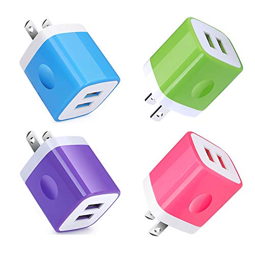 Product Cover USB Wall Charger, Charger Block, HopePow Dual USB Wall Plug Charger Box Cube Brick Compatible for iPhone Xs Max XR X 8 7 6S, Samsung Galaxy S10 S9 S8 S7 S6+ Note 10 9 8 A80/70,LG G8/7, Moto P50 G7 Z4
