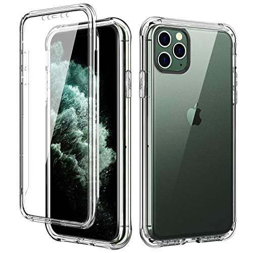Product Cover SKYLMW iPhone 11 Pro Case,[Built in Screen Protector] Full Body Shockproof Dual Layer High Impact Protective Hard Plastic & Soft TPU with Phone Cover Cases for iPhone 11 Pro 5.8 inch 2019,Clear