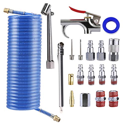Product Cover Tool Daily Air Compressor Accessory Kit, 1/4 Inch X 25 FT Air Hose, 18 Pieces Air Tool Set, 1/4 Inch NPT