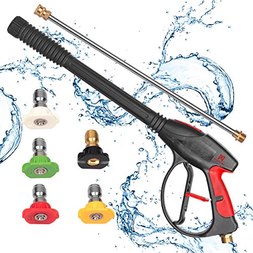 Product Cover ProwessPro High Pressure Washer Gun 4000 PSI with 21 Inch Extension Wand Lance, 5 Quick Connect Nozzles and M22x14mm Connector
