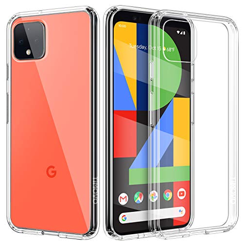 Product Cover TiMOVO Cover Compatible with Google Pixel 4 Case, Slim Hybrid Transparent PC Hard Panel TPU Bumper Shockproof Anti-Scratch Anti-Yellow Case Fit Google Pixel 4 5.7 inch 2019 - Clear