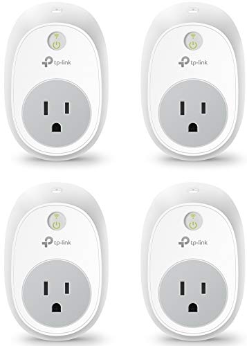 Product Cover TP-Link HS100P4 Kasa Smart WiFi Plug - No Hub Required Works with Alexa and Google (HS100), white, 4 Pack