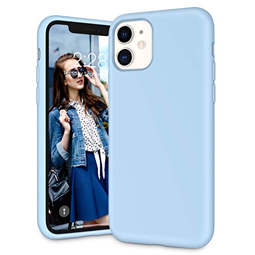Product Cover Soke iPhone 11 Case, iPhone 6.1 Inch Case 2019, Anti-Slip Liquid Silicone Case with Soft Microfiber Lining Cushion, Slim Fit Hard Shell Shockproof Protective Cover for Apple iPhone 11, Light Blue