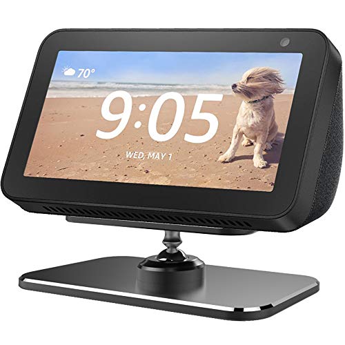 Product Cover Adjustable Stand for Echo Show 5, Aluminum 360 Degree Swivel Rotatable Holder for Echo Show 5, Easily Tilt Your Echo Show 5 Forward or Backward to Improve Viewing Angle