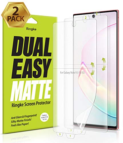 Product Cover Ringke Dual Easy Matte (2 Pack) Designed for Galaxy Note 10 Screen Protector (2019)