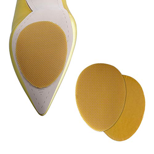 Product Cover Non-Slip Shoes Pads 5 Pairs Self-Adhesive Shoe Grips Rubber Anti-Slip Shoe Grips can Non-Slip Noise Reduction (Yellow)