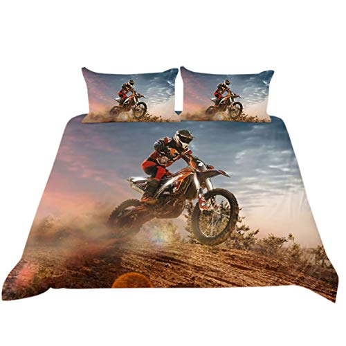 Product Cover PICTURESQUE Bed Sets for Boys Dirt Bike Motocross Bedding Duvet Cover Quilt Cover(Twin)