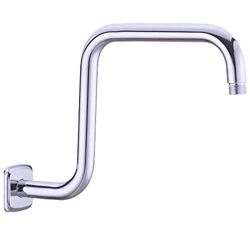 Product Cover TRUSTMI 13 Inch Shower Arm with Flange, Stainless Steel S-Shape Shower Head High Rise Extension Replacement Pipe, Chrome