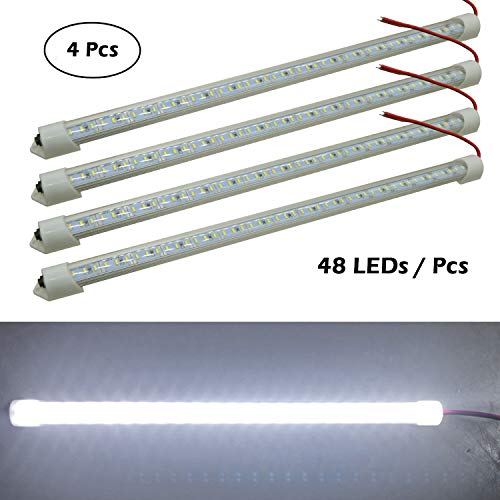 Product Cover Ampper 12V Interior LED Light Bar, 48 LEDs Interior Light with Switch for Car Van RV Cabinet Showcase Indoor Home and More (4 Pcs)