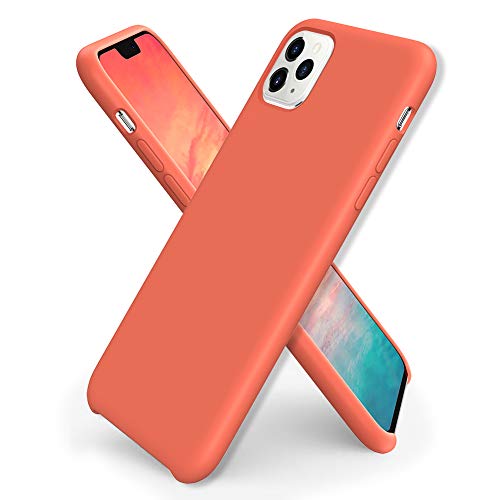 Product Cover ORNARTO Liquid Silicone Case for iPhone 11 Pro Max, Slim Liquid Silicone Soft Gel Rubber Case Cover for Apple iPhone 11 Pro Max(2019) 6.5 inch-Living Coral