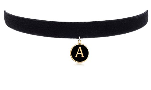 Product Cover Black Velvet Choker,Cozlife Collars with Letter Pendant Necklace Chokers for Girls Women