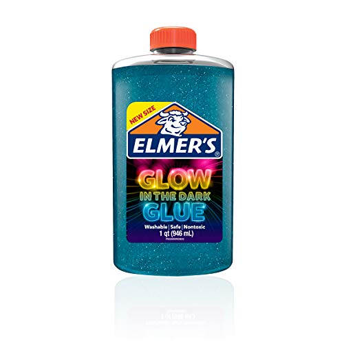 Product Cover Elmer'S Glow in The Dark Liquid Glue, Washable, Blue, 1 Quart, Glue for Making Slime