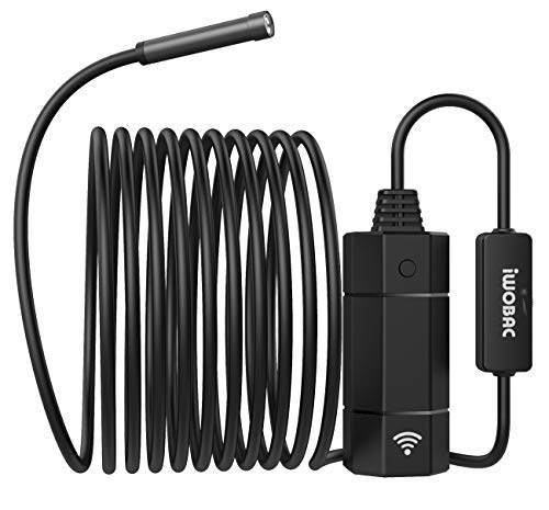 Product Cover IWOBAC Semi-Rigid WiFi Endoscope, 5.0 Megapixels HD 1944P Wireless Borescope, 7.4mm IP67 Waterproof Inspection Snake Camera for Android and iOS Smartphone, iPhone, Samsung, Tablet -Black with 2250mAh