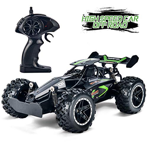 Product Cover Yuboa RC Racing Car High Speed Remote Control Car Fast RC Car Rechargeable RC Truck Radio Controlled Car Toys for Kids Boys Xmas Gifts with 2 Batteries Black