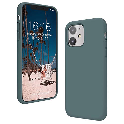 Product Cover ANTTO Case for iPhone 11,Liquid Silicone Gel Rubber Phone Cover with Soft Microfiber Cloth Lining Cushion Shockproof Drop Protection- Midnight Green