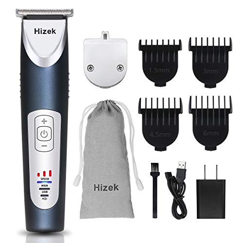 Product Cover Beard and Hair Trimmer, Hizek Hair Clippers Cordless Hair Cutting Kit Waterproof with T-Blade, Precision Trimmer, LED Display, 3 Adjustable Speeds, Body Trimmer for Beard Hair