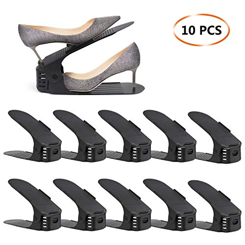 Product Cover Soerreo Shoe Slot Storage Box Adjustable Shoe Rack Save Space Suitable for High Low Heels, Sneakers and Sandals 10 Piece Set