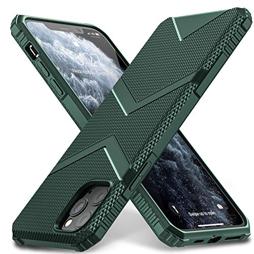 Product Cover MSVII Tough Armor Designed for iPhone 11 Pro Max Case, 6.5 Inch Matte Finish Shockproof Bumper TPU Full Protective Cover for iPhone 11 Pro Max (DarkGreen)