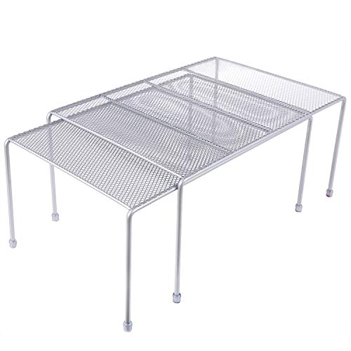 Product Cover yaenoei Expandable Stackable Kitchen Cabinet and Counter Shelf Organizer,Kitchen Shelves, Cabinet Organization,Silver