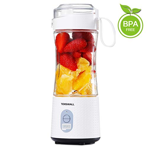 Product Cover TENSWALL Portable Blender, Personal Size Blenders Smoothies and Shakes, Handheld Fruit Mixer Machine 13oz USB Rchargeable Juicer Cup, Ice Blender Mixer Home/Office/Sports/Travel/Outdoors-White