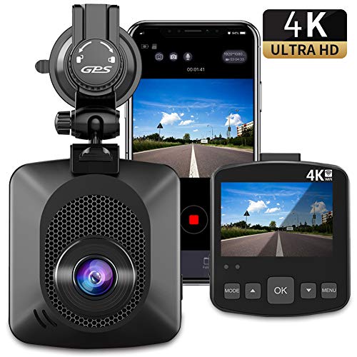 Product Cover Dash Cam with WiFi GPS, OIIEE Dash Camera for Cars 170° Wide Angle Car Driving Recorder Super Night Vision Parking Mode Motion Detection G-Sensor WDR Support 128GB Max