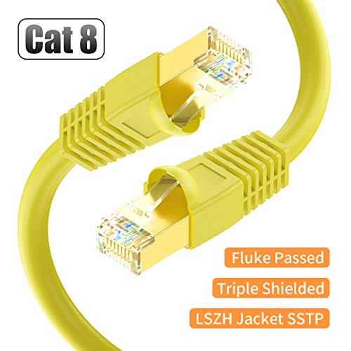 Product Cover CAT8 Ethernet Cable 6ft, BIFALE SSTP Cat8 Cable 26AWG, LSZH Jacket, Cat8 LAN Network Cable 40Gbps, 2000Mhz, Heavy Duty Triple Shielded for Modem, Router, PC, Mac, Laptop