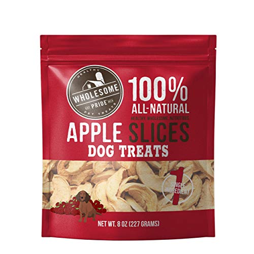 Product Cover Wholesome Pride Apple Slices 8 oz - All Natural Healthy Dog Treats - Vegan, Gluten and Grain-Free Dog Snacks
