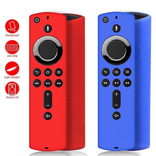 Product Cover [2 Pack ] Firestick Remote Cover, Silicone Fire Remote Cover Compatible with 4K Firestick TV Stick, Fire Remote Cover 4K, Lightweight Anti Slip Shockproof Firetv Remote Cover