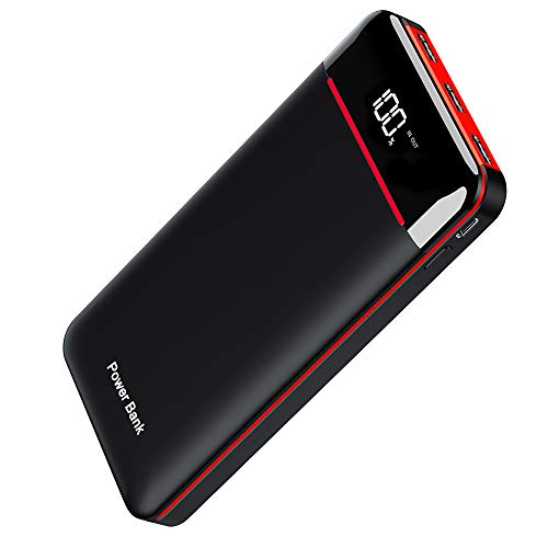 Product Cover Power Bank 25000mAh Portable Charger High Capacity with LCD Digital Display,3 USB Output & Dual Input External Battery Pack Compatible Smart Phones,Android Phones,Tablet and Other Devices