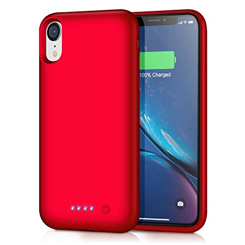 Product Cover Trswyop Battery Case for iPhone XR, 6800mAh Portable Charging Case for iPhone XR Rechargeable Backup External Battery Pack Extended Battery Protective Charger Case(6.1inch)-Red