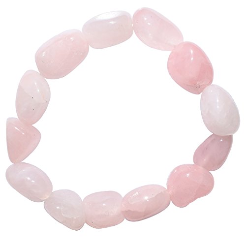 Product Cover Zenergy Gems Charged Natural Rose Quartz Crystal Stretchy Bracelets