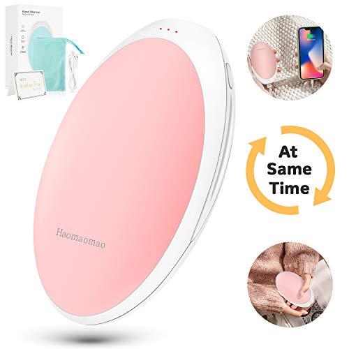 Product Cover Hand Warmers Rechargeable, Portable Pocket Power Bank, Reusable Hand Warmer Heater 5200mAh USB Electric Warmers, Hot Handwarmer Double-Sided Quick Heating, Best Gift in Winter for Women, Man, Sports