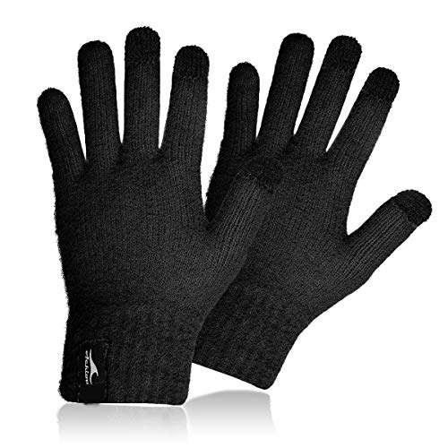 Product Cover Achiou Winter Touchscreen Gloves Knit Warm Thick Thermal Soft Comfortable Wool Lining Elastic Cuff Texting for Women Men