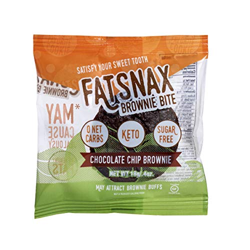 Product Cover Fat Snax Brownie Bites - Low Carb Keto Brownies Packed With Health Fats - Sugar Free & Gluten Free Brownies - Great Tasting Keto Friendly Snacks - 1 Box-16 Brownie Bites