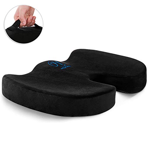 Product Cover HOKEKI Seat Cushion Memory Foam Coccyx Cushion Designed for Back, Hip, and Tailbone Pain - for Office Chair,Car Seat, Wheelchair (Black)
