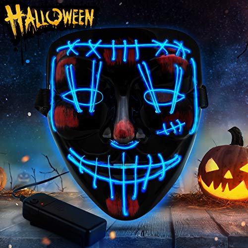 Product Cover YXwin Purge Mask Light up LED Halloween Mask for Adults Men Women Boys Girls