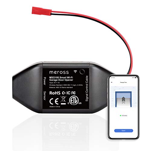 Product Cover meross Smart Garage Door Opener Remote, APP Control, Compatible with Alexa, Google Assistant and IFTTT, No Hub Needed-Black