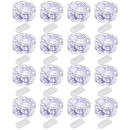 Product Cover MUMUXI Fairy Lights 16 Pack 10ft 30 Micro LED Fairy String Lights Battery Operated (Included) Waterproof Silver Wire Starry Lights for DIY Bedroom Wedding Party Christmas Decorations, Cool White