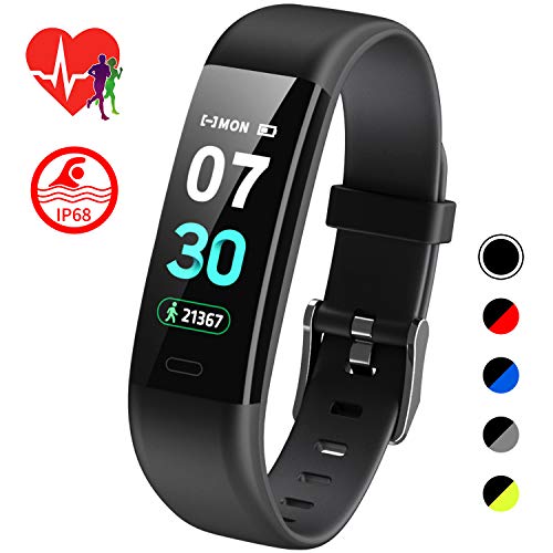 Product Cover Mgaolo Fitness Tracker HR,Activity Tracker IP68 Waterproof Smart Watch Fit Wristband with Heart Rate Blood Pressure Sleep Monitor Pedometer Calorie Step Counter for Bit Fitbit Android and IPhone Black