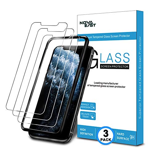 Product Cover Novaeast Tempered Glass for iPhone 11 Pro Screen Protector 5.8 Inch 2019 with Easy Install Frame, 3-Pack