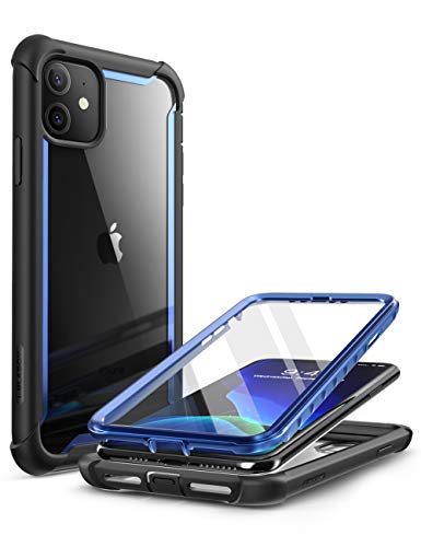 Product Cover i-Blason Ares Case for iPhone 11 6.1 inch (2019 Release), Dual Layer Rugged Clear Bumper Case with Built-in Screen Protector (Blue)