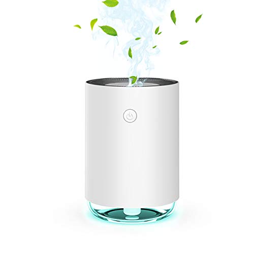 Product Cover IKER USB Portable Humidifiers with Night Light and Water Tank, Great Cool Mist Air Diffuser with Adjustable Mist Modes, Perfect for Bedroom Office Car and Travel (White)