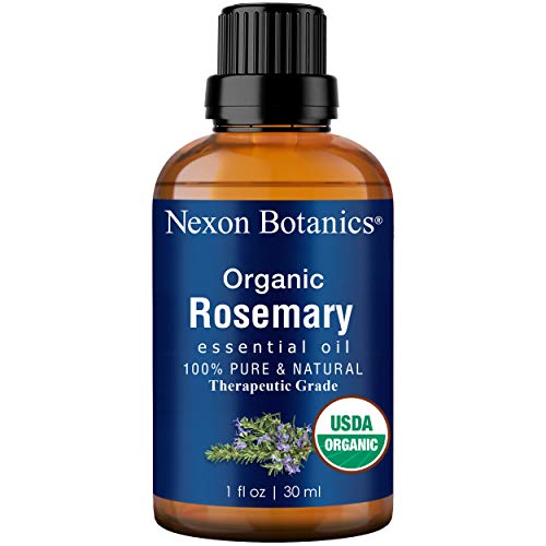 Product Cover Organic Rosemary Essential Oil 30 ml - USDA Certified Pure Natural Therapeutic Grade Rosemary Oil for Hair Growth - Used in Aromatherapy and Diffuser Oils - Nexon Botanics