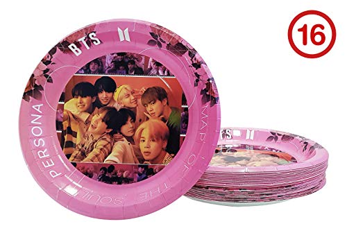 Product Cover Kpop BTS Merchandise Bangtan Boys Party Supplies - Best Quality Coated Plates for BTS Army Party Decorations, MAP of The Soul : Persona, (Plates 7
