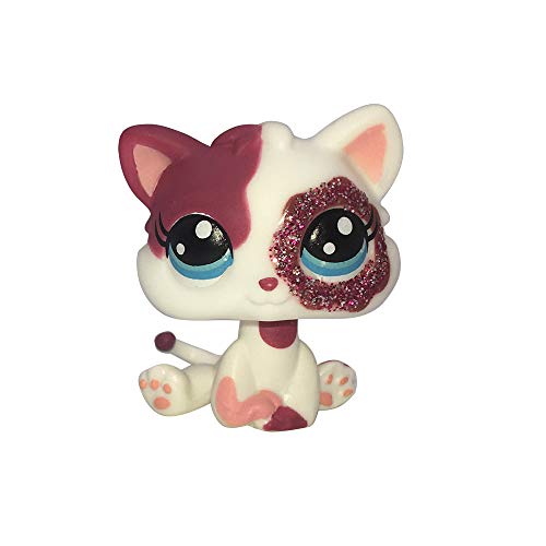 Product Cover LPSCB Custom-Made Baby for Short Hair Cat #2291 Pink White Kitten Sparkle Glitter Eyes 1 Inch Kitty Mini Pet Toys